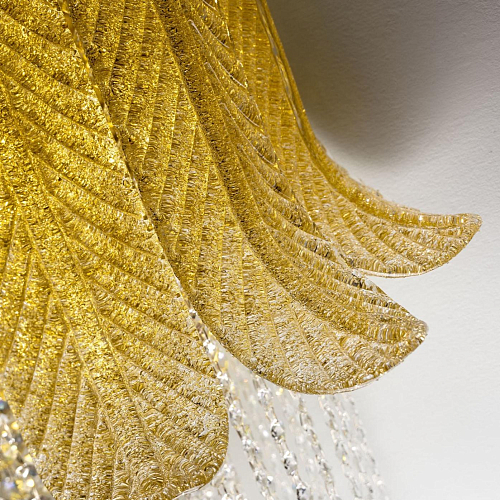 Applique con Foglia di Murano e Dettagli Oro