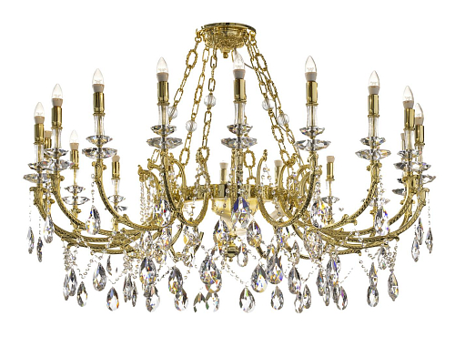 Lampadario Classico in Cristallo con Finitura Oro