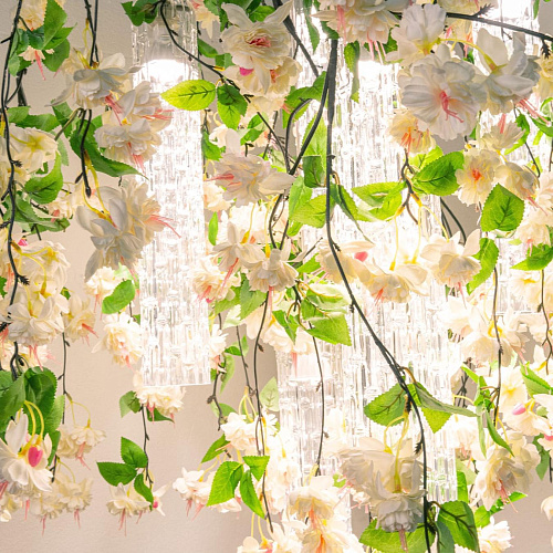 Lampadario Quadrato White Cascade