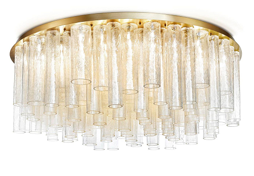 Lampadario Cilindrico in Vetro di Murano Oro