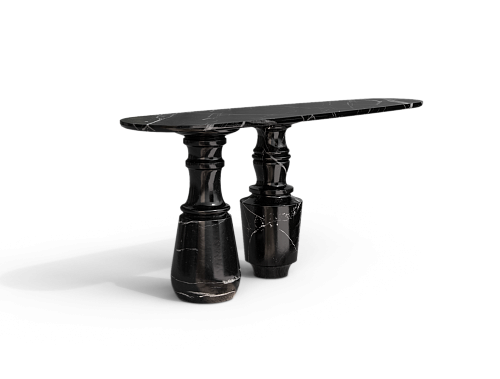 Consolle in Marmo Nero Marquina Obsidian