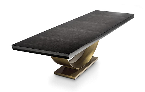 Tavolo Fisso Top Lucido Base Bronzo