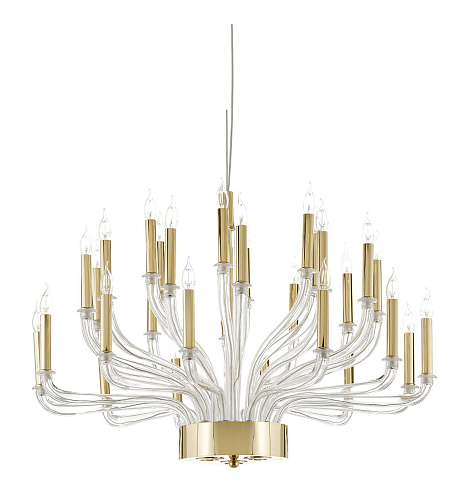 Lampadario Murano a Bracci con Finitura Oro