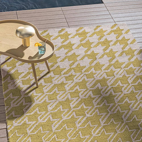 Tappeto TB Houndstooth Senape Per Esterni