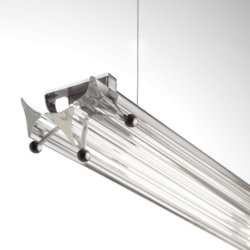 Lampadario Contemporaneo in Vetro Trasparente e Nichel