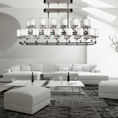 Lampadario a 32 Luci in Nichel Nero