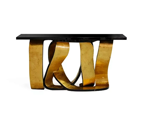 Ribbon Console Foglia Oro