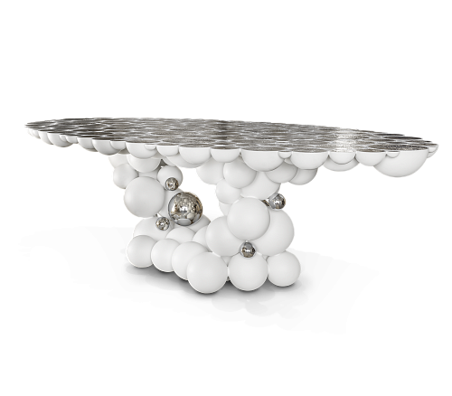 Tavolo da Pranzo Bianco di Lusso Orbit