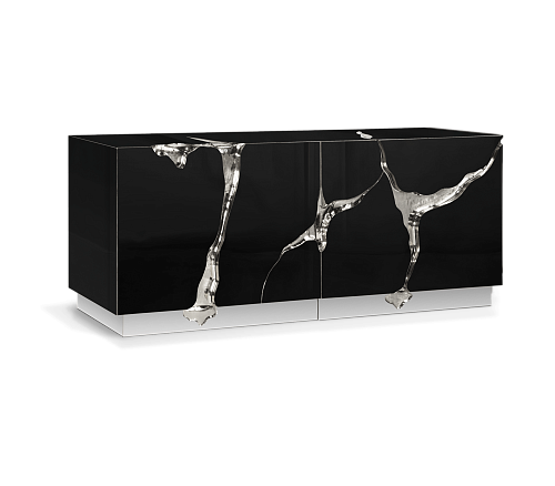 Credenza Nero / Argento Fissure