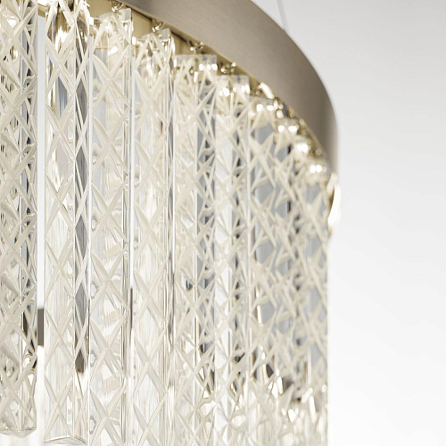 Lampadario in Cristallo Triedro Inciso a Mano