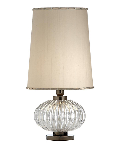 Lampada da Tavolo in Vetro di Murano con Finitura Nichel Scuro