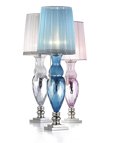 Lampada da Tavolo Florentine in Cristallo Blu