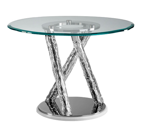 Tavolo da Pranzo in Vetro con Gambe Scultoree