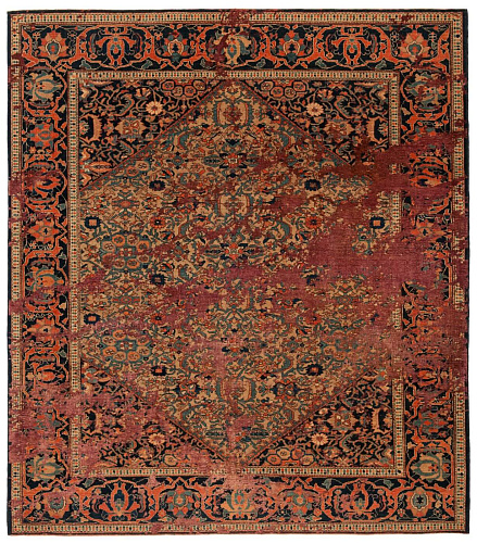 Tappeto Serapi Queensbury Sky Rosso Brunito Seta