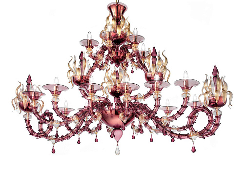 Lampadario Classico in Vetro di Murano Viola
