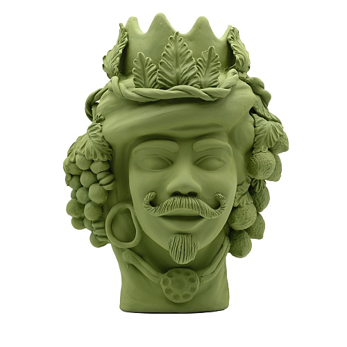Testa di Moro Verde Opaco Scultura