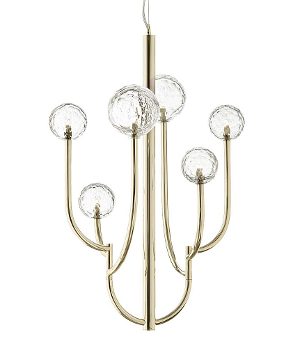 Lampadario Cactus Oro con Sfere in Cristallo