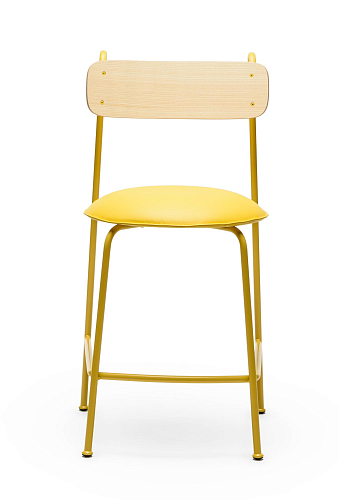 Sgabello da Bar Lena SG-65 Giallo in Frassino
