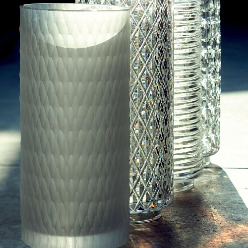 Vaso Esagonale Opaco in Cristallo Italiano