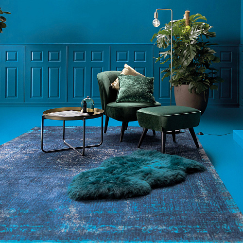 Tappeto Stile Vintage Blu Notte 8254