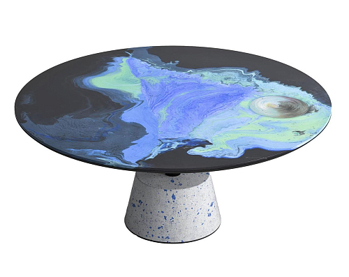 Tavolino da caffè rotondo in metallo Astraliti