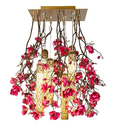 Lampadario Quadrato Magnolia Oro