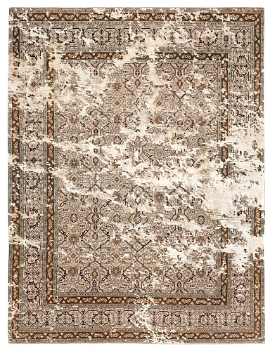 Tappeto Tabriz Sky Cammello Argento Seta