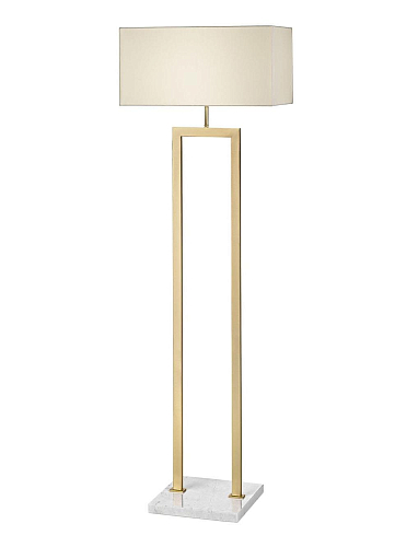 Lampada da Terra con Base in Marmo e Finitura Oro Antico