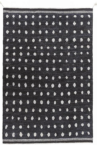 Tappeto Dots Nero Bianco