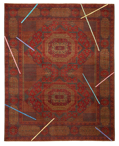 Tappeto Mamluk Knightsbridge Neon Lamp Rosso Multicolore Seta