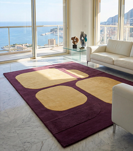 Tappeto Rounded Blocks Plum