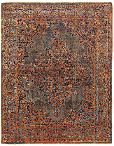 Tappeto Tabriz Artwork 8 Marrone Arancio Seta