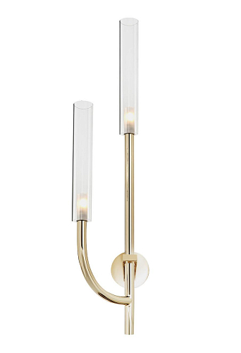 Applique Oro con Paralumi in Vetro Pyrex Trasparente