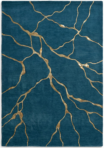 Tappeto Golden Veins Blue