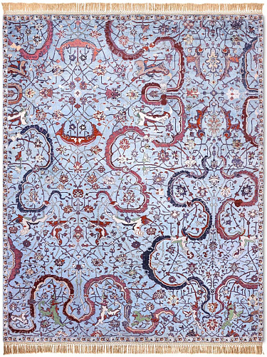 Tappeto Lusso Tabriz Azzurro