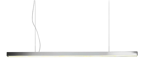 Lampadario a Barra LED Quadrata in Nichel Lucido