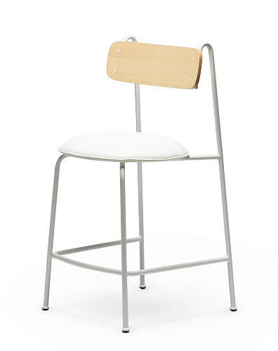 Sgabello da Bar Lena SG-65 Bianco in Frassino
