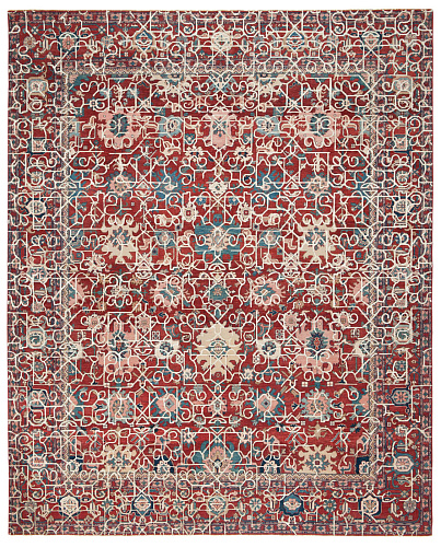 Tappeto Bidjar Kingscross Hayat1 Rosso Bianco Seta