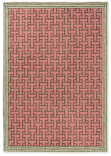 Tappeto TB T Monogram Rosa Polvere Per Esterni