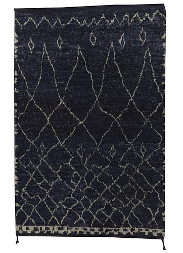 Tappeto Berber Nero & Bianco Pelo Alto