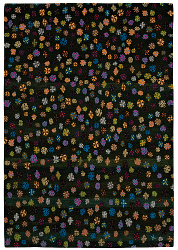 Tappeto Little Flowers Verde Scuro