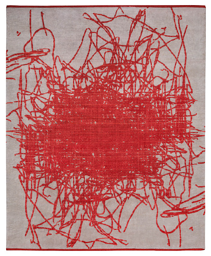 Tappeto Grid Muted 2 Rosso