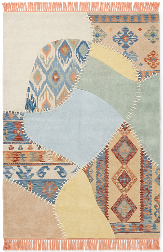 Tappeto Patchwork Grid Blue