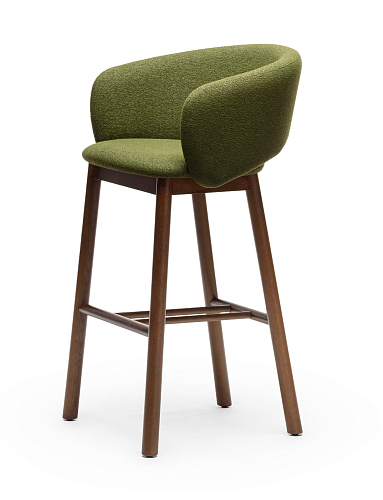 Sgabello da Bar Bel SG-75 Verde in Noce