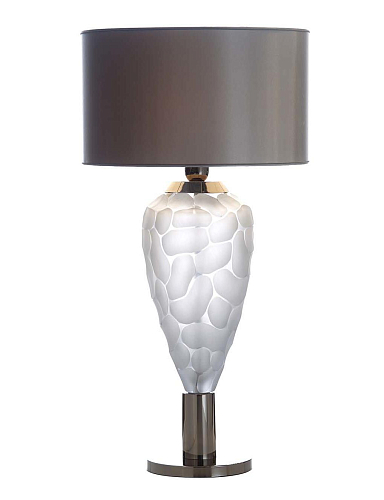 Lampada da Tavolo Florentine in Cristallo Grigio
