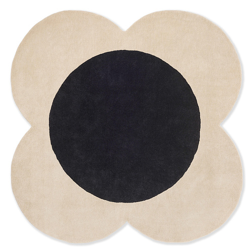 Tappeto Flower Spot Ecru/Nero