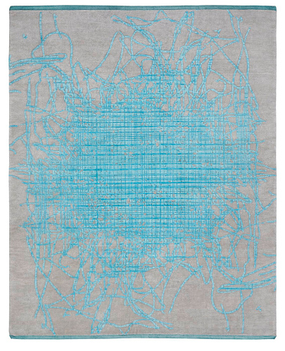 Tappeto Grid Muted 2 Acquamarina