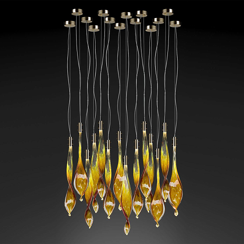 Pendente Murano con Foglie a 15 Luci