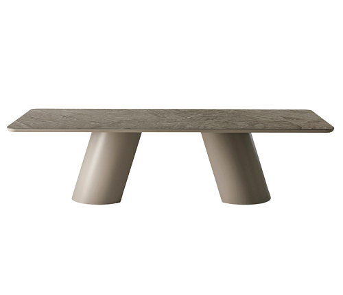 Tavolo da pranzo con piano in ceramica marrone Altea