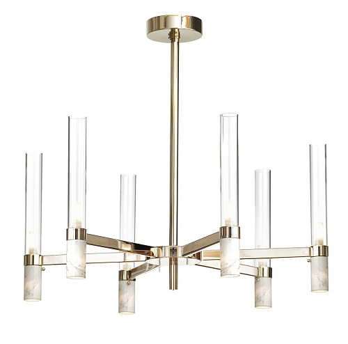 Lampadario in Marmo di Carrara con Finitura Oro